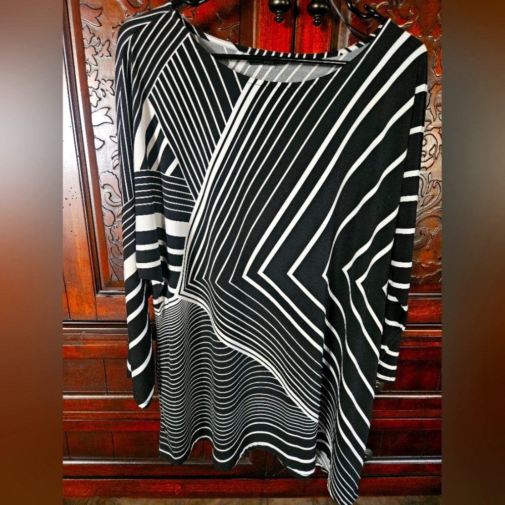 Black and White Striped Blouse